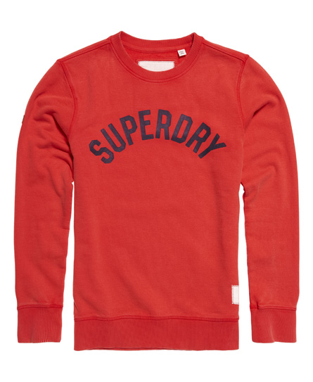 Mens - Solo Sport Crew Neck Sweatshirt in Sunkissed Red | Superdry