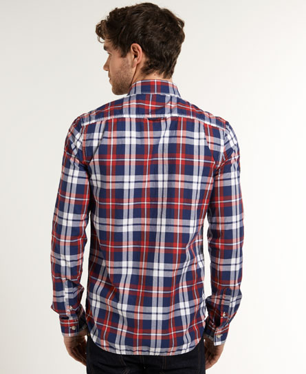 Mens - Princeton Oxford Shirt in Fire Cracker Plaid | Superdry