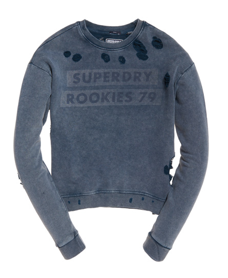 Superdry Distress Boxy Sweatshirt  Blue