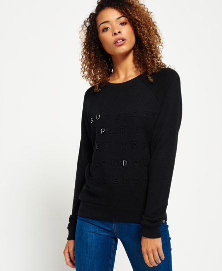 Applique Raglan Crew Sweatshirt 