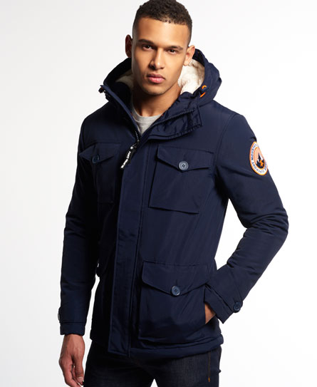 Mens - Military Everest Coat in Navy | Superdry