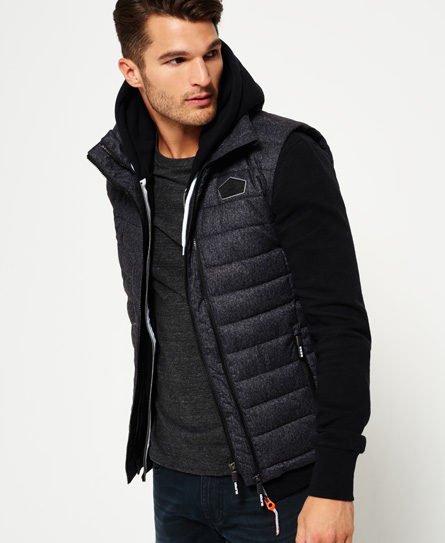 Superdry Fuji Tweed Bodywarmer Met Dubbele Rits superdry kopen in de aanbieding
