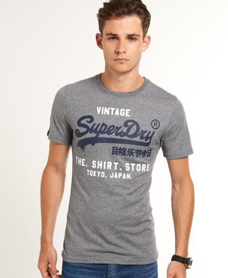 Mens - Shirt Store T-shirt in Mid Grey Jaspe | Superdry