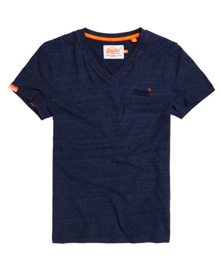 Vintage Embroidered V-neck T-shirt