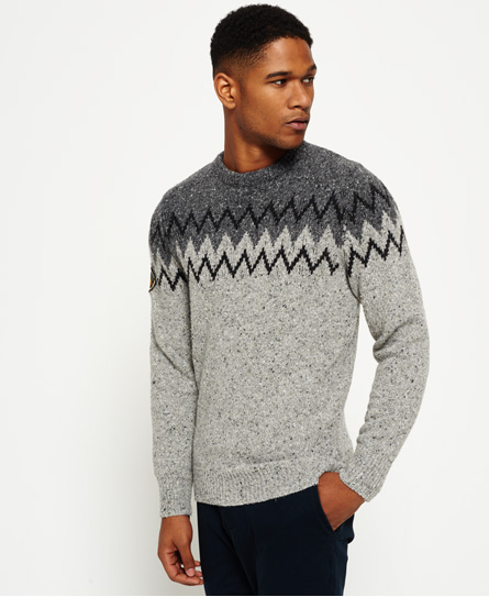 Superdry Chevron Tweed Crew Neck Jumper Chevron Tweed Crew Neck Jumper