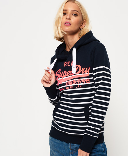 Vintage Logo Stripe Hoodie