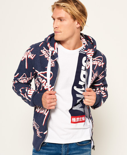 Crew All Over Print Zip Hoodie