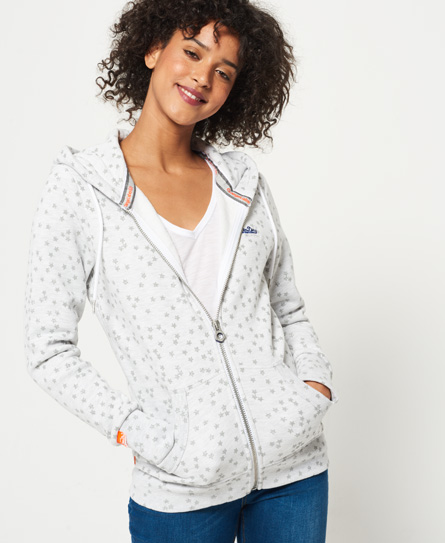 Orange Label All Over Print Zip hoodie