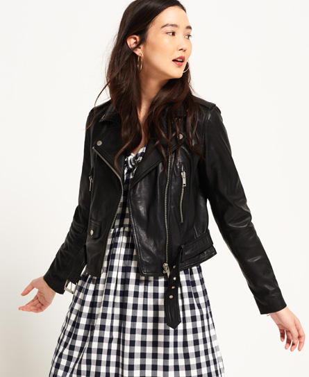 Superdry Tier Leather Biker Jacket Tier Leather Biker Jacket