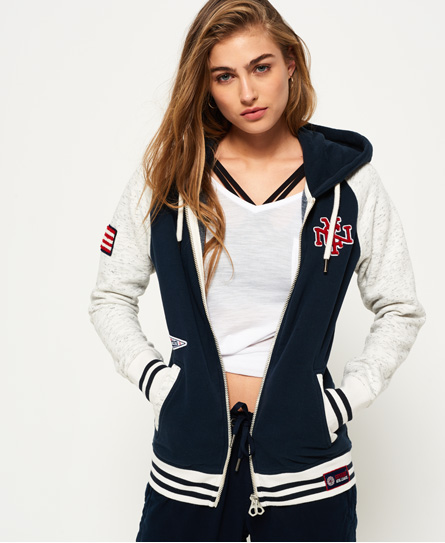 College Patch Zip Hoodie 
