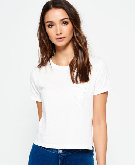 Lace Pocket Crop T-shirt