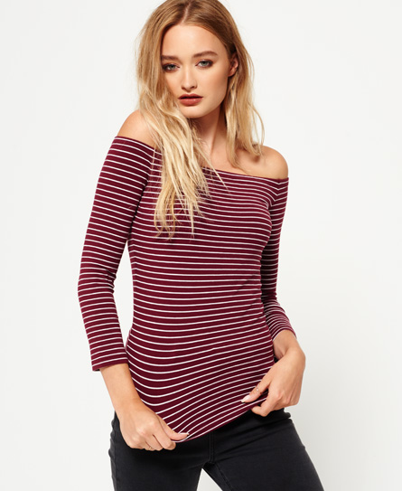 Stripe Bardot Top