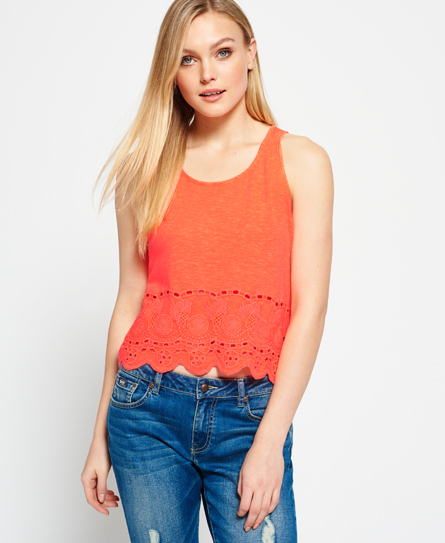 Beach Broiderie Shell Top 