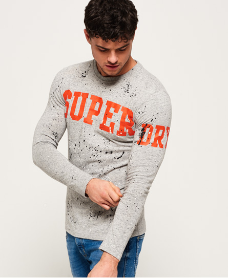 Superdry Super Splatter T Shirt Met Lange Mouwen superdry kopen in de aanbieding
