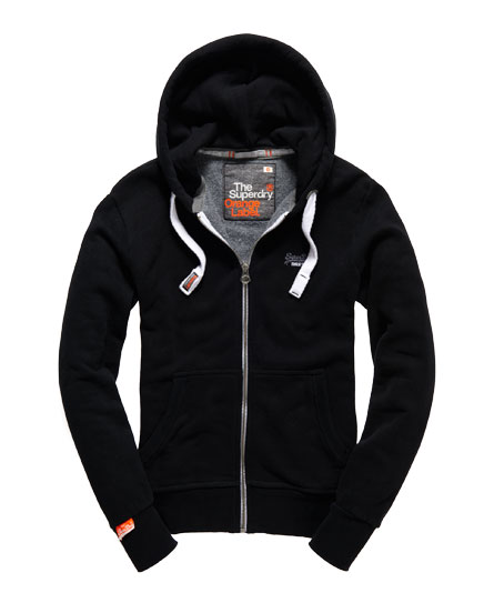 Mens - Orange Label Zip Hoodie in Black | Superdry