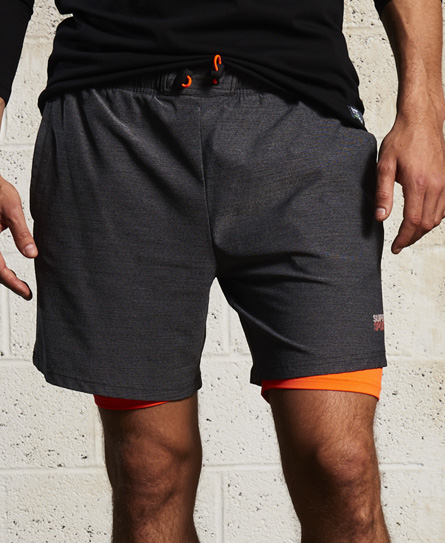 Sport Athletic Stretch Double Layer Short 