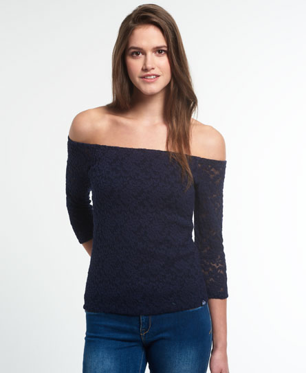 基本款垂肩蕾丝上衣