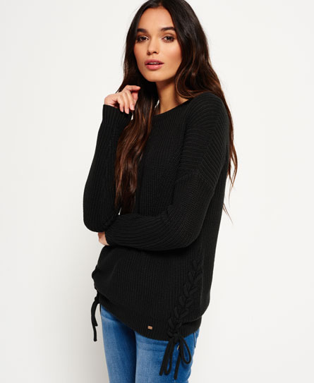 Arizona Lace Up Rib Knit Jumper