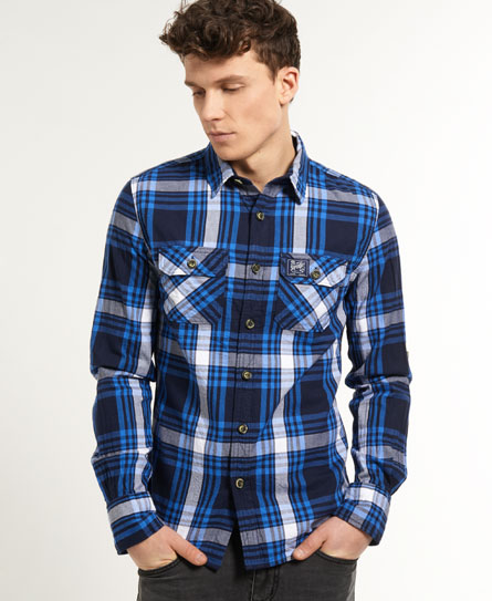 Mens - Lumberjack Twill Shirt in Hank Check Blue | Superdry