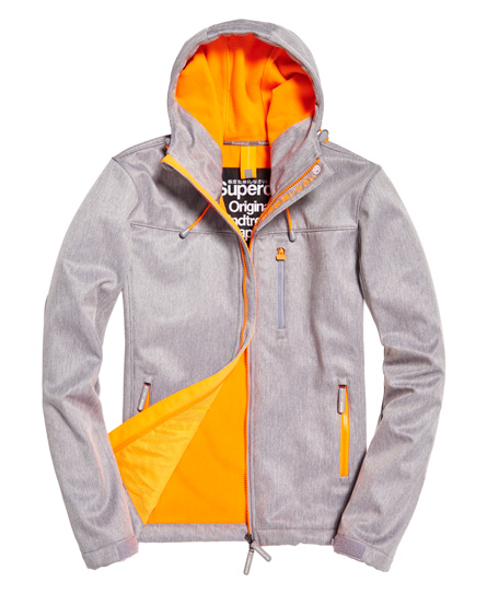 Mens - Hooded SD-Windtrekker Jacket in Light Grey Grit/fluro Orange ... Superdry Hooded SD-Windtrekker Jacket