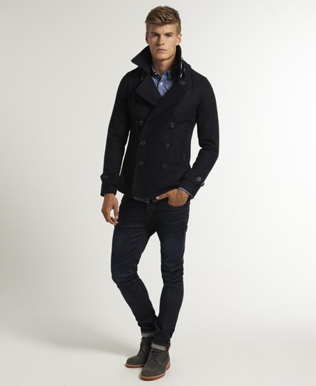 Superdry Commodity Slim Pea Coat Men S Jackets