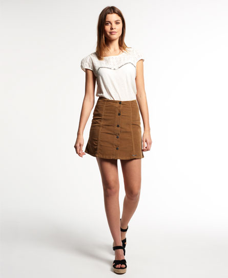 Superdry Corduroy Button Through Skirt Corduroy Button Through Skirt