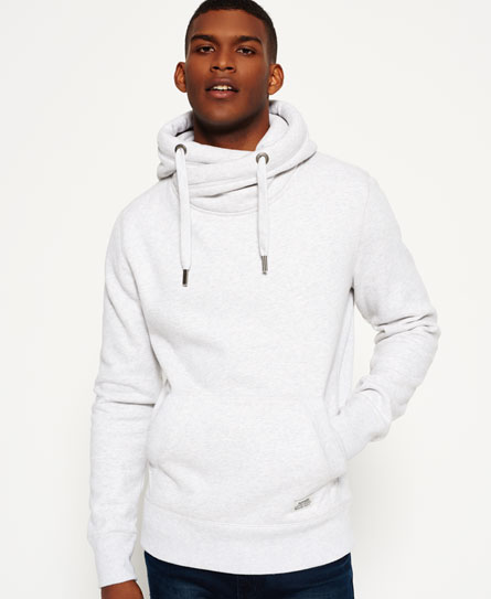 Mens - Crossover Hoodie in Dark Charcoal Marl | Superdry