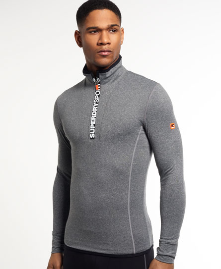 Superdry Gym Sport Runner Zip Henley Top Gym Sport Runner Zip Henley Top