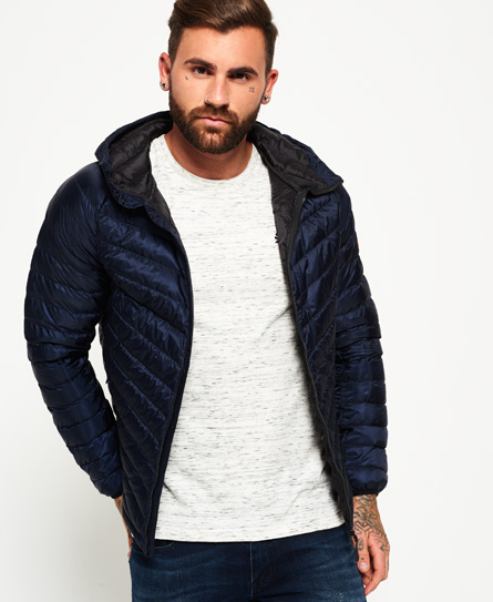 Micro Quilt Hooded Down Jacket
