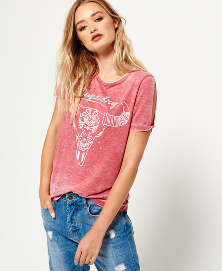 Superdry Midwest T Shirt Met Mouwsplitten superdry kopen in de aanbieding Superdry Midwest T Shirt Met Mouwsplitten superdry kopen in de aanbieding