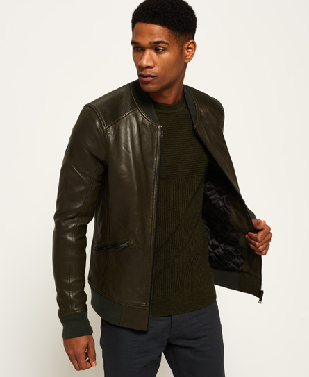 Superdry IE Iconic Leather Flight Bomber Jacket IE Iconic Leather Flight Bomber Jacket
