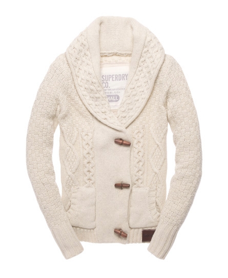 Womens - Toggle Shawl in Oatmeal | Superdry