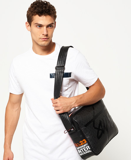 perforated neoprene messenger bag