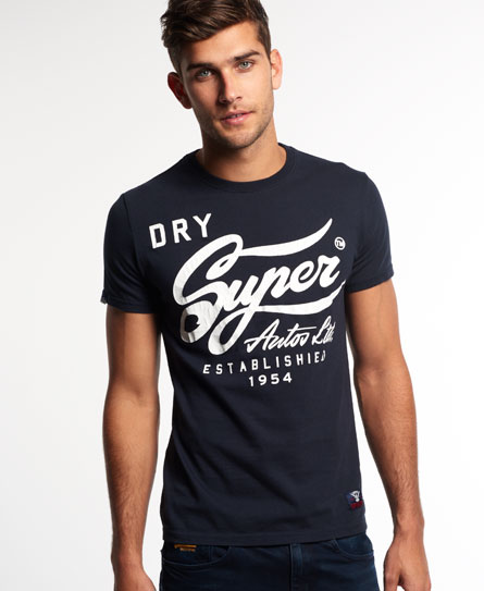 Mens - Auto T-shirt in Navy | Superdry