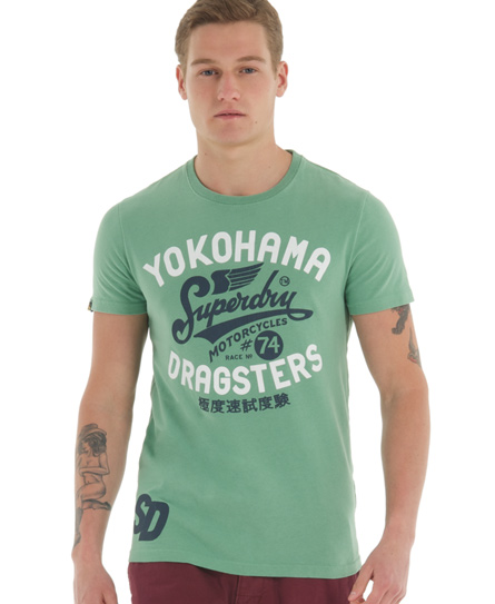 Mens - Dragsters T-shirt in Soft Green | Superdry
