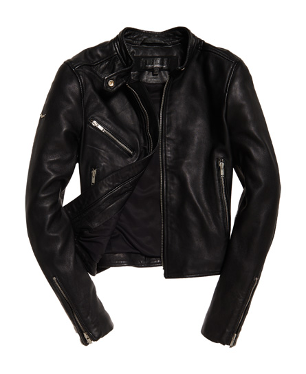 Superdry Malibu Leather Racer Jacket Black