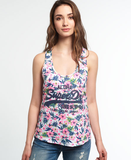 Superdry Vintage Logo Tropical Hemdtopje Met Racerback superdry kopen in de aanbieding