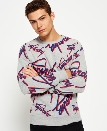 Superdry Crew All Over Print Crew Neck Sweatshirt Crew All Over Print Crew Neck Sweatshirt