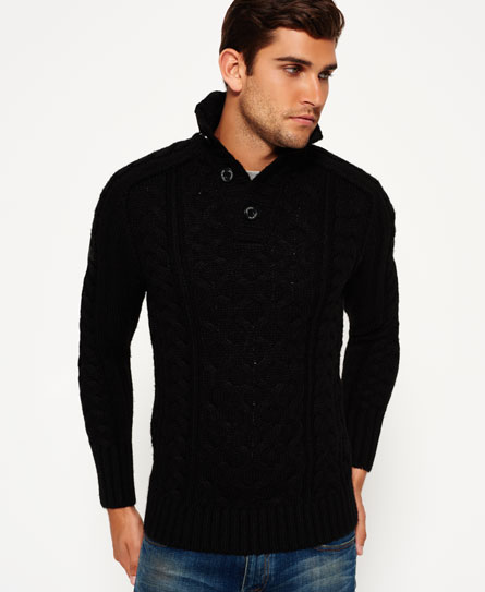 Superdry Mega Cable Henley Sweater Mega Cable Henley Sweater