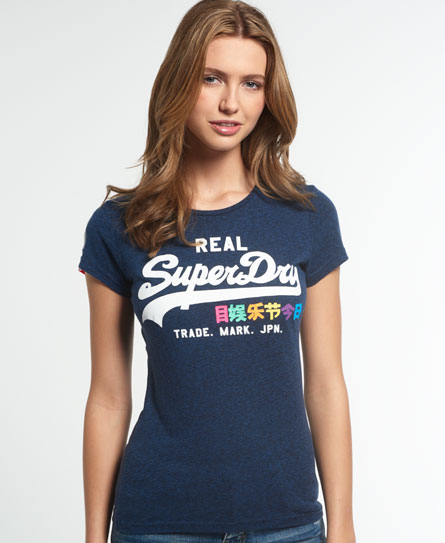 vintage superdry logo t-shirt Womens Rainbow Vintage Entry T shirt  Logo in  Rugged