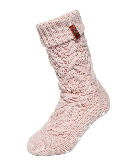 Nebraska Cable Slipper Socks