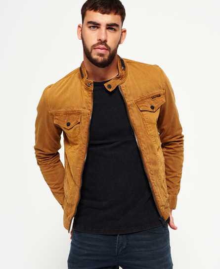 Mens - Biker Jacket in Dusted Rust | Superdry