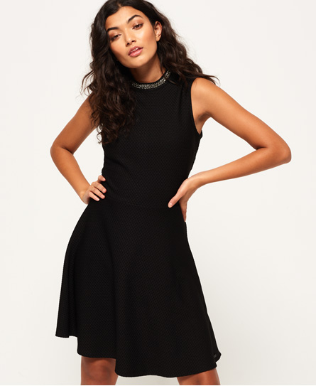 Superdry Fit and Flare Jewel Textured Dress Fit and Flare Jewel Textured Dress