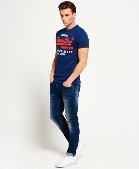Mens - Shirt Shop Duo T-shirt in Princeton Blue Marl | Superdry