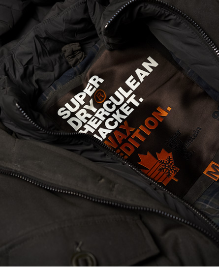 Mens - Everest Wax Jacket in Dark Olive | Superdry