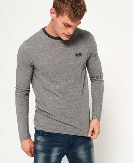 Orange Label Textured Long Sleeve T-Shirt