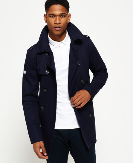 Superdry Remastered Rogue Trench Coat In Navy | ModeSens