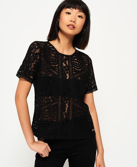 Superdry Orchid Kanten Top Met Inzetstukken superdry kopen in de aanbieding Superdry Orchid Kanten Top Met Inzetstukken superdry kopen in de aanbieding