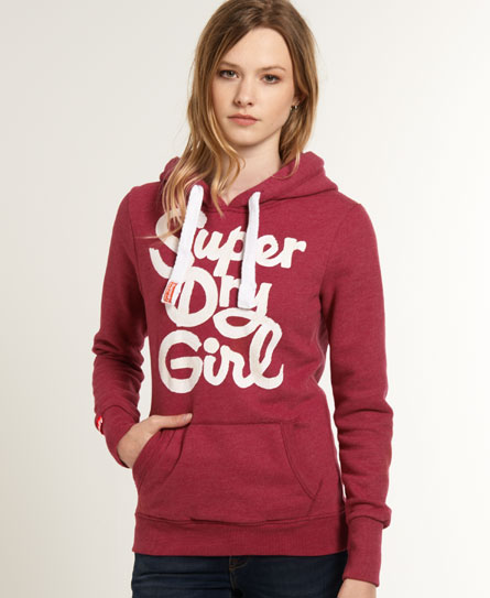 Womens - Girl Hoodie in Cherry Marl | Superdry