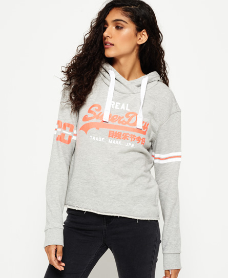 Vintage Logo Varsity Cropped Hoodie